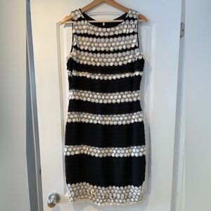 Jax Dress Black White Sleeveless Size 12 Lined Lace Details 101 Cm Long Cocktail